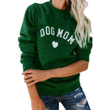 DOG MOM Funny Letter Print Sweatshirt