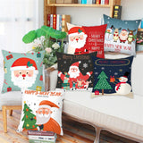 45x45cm Cartoon Santa Claus Elk Christmas Pillowcase 2020 Christmas Decor for Home Merry Christmas Ornament Navidad Xmas Gifts