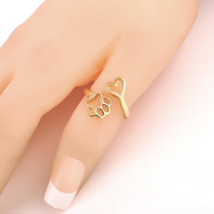 Paw Heart Ring