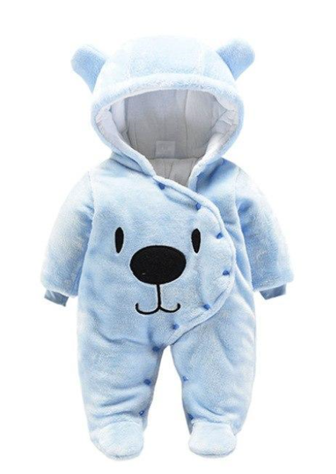 ADORABLE BABY BEAR HOODED JUMPSUIT
