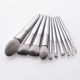 Eyebrow and Eye Shadow Makeup Brushes Silver Set