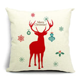 Hyha Christmas Pillow Covers Christmas Present Christmas Pillow Deer Cushion Cover Merry Christmas Decorations