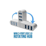 Rotatable 3 Port USB Mini Adapter