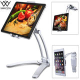 XMXCZKJ Kitchen Tablet Stand Wall Desk Tablet Mount Stand Fit For 5-10.5 inch Width Tablet  Metal Bracket Smartphones Holders