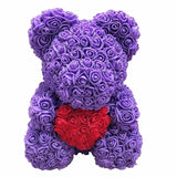 40cm Rose Bear Heart  Artificial Flower Rose Teddy Bear For Women Valentine's Wedding Birthday Christmas Gift