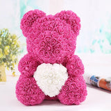 40cm Rose Bear Heart  Artificial Flower Rose Teddy Bear For Women Valentine's Wedding Birthday Christmas Gift